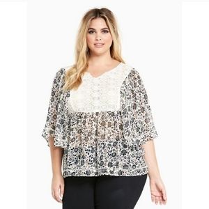 Torrid Chiffon Tunic Top
